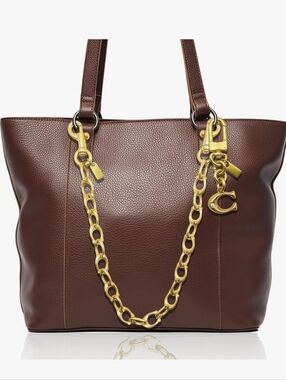 2 Piece Golden "C" Purse Chain And Keychain